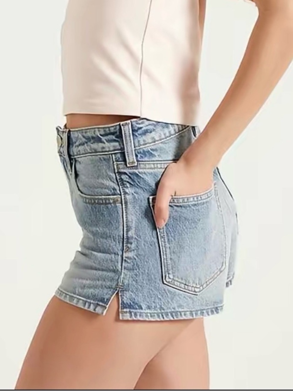 PacSun ivy size 27 Faded Blue High-Rise Denim Cutoff Shorts NWT